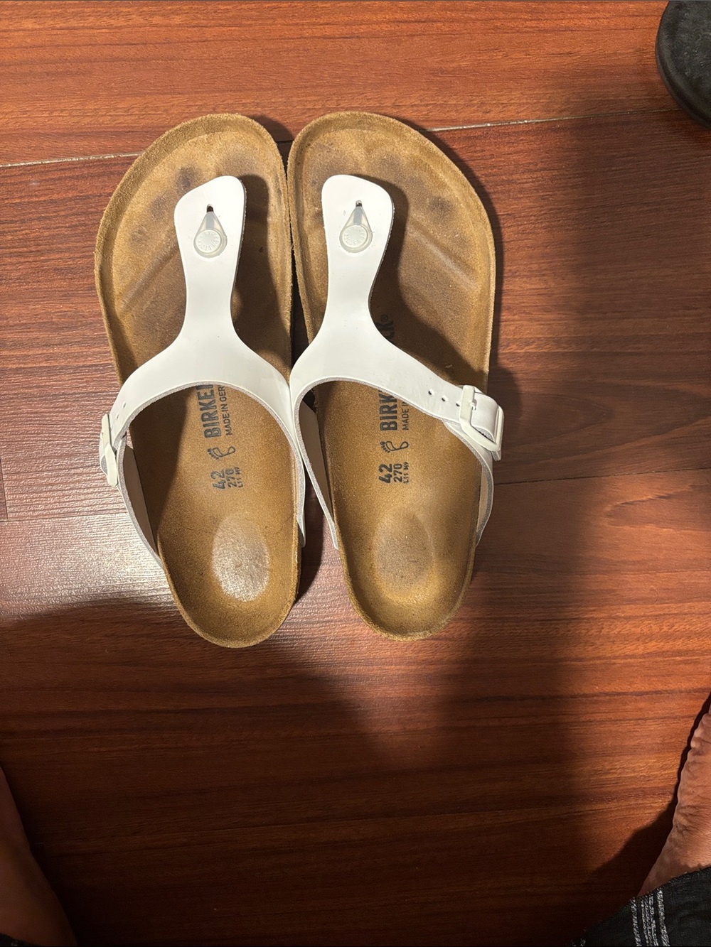Birkenstock White Gizeh Thong Sandals